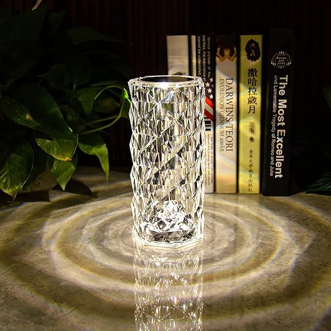 💎 Crystal Touch Lamp – 3-Color Dimmable LED Lamp for Elegant Lighting