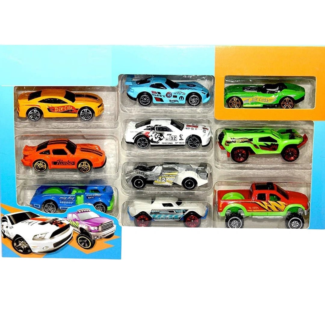 π₯ 10 Pcs Hot Wheels Die - Cast Metal Carβ Premium Miniature Racing Cars for Kids & Collectors | Durable Alloy Vehicles with Smooth Wheels ππ¨ - GALAXY STORE