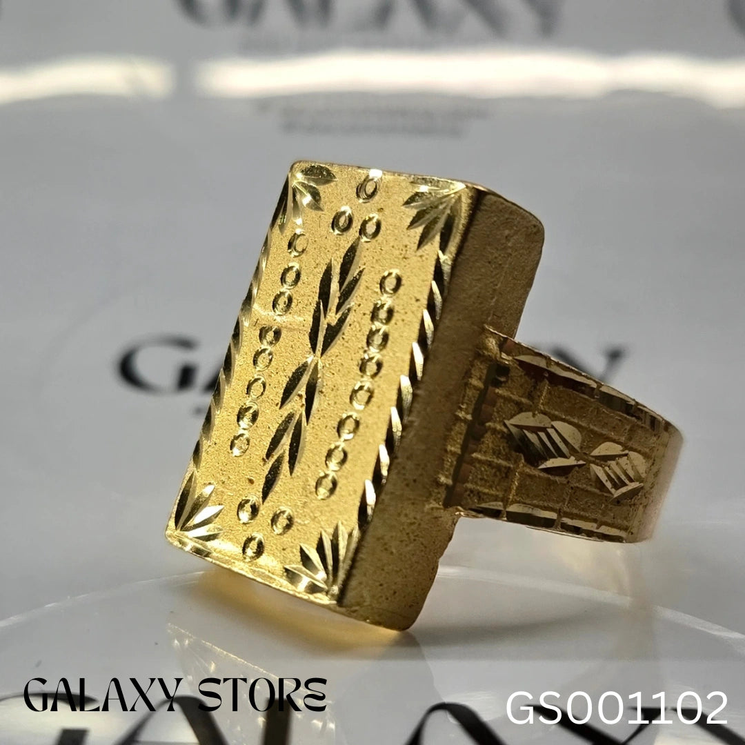 Premium BISCUIT High-Quality Gold Look Finely Detailed Handmade Brass Gold Plated Ring