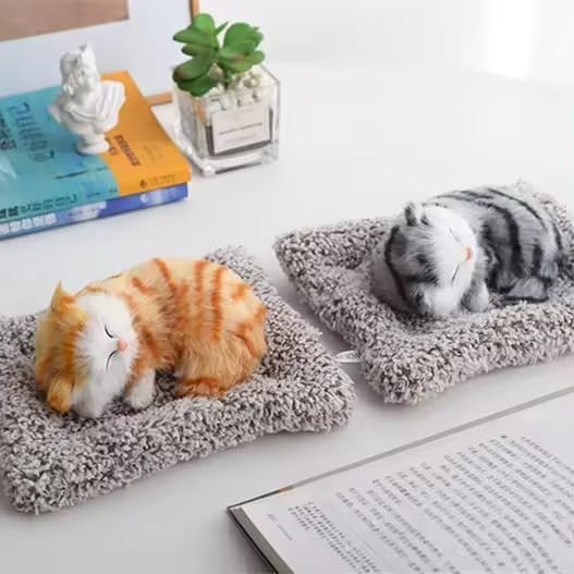 Cute Sleep Cat Toys – Realistic Sleeping Kitten with Soft Fur, Breathing Effect & Purring Sound – Perfect Gift