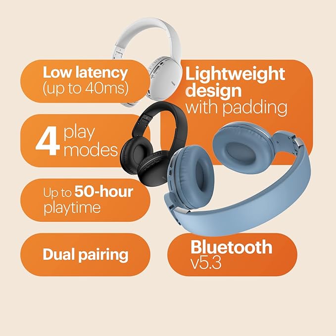 Noise 2 Wireless Headphones – High Bass, Noise Cancellation, Bluetooth 5.3, 40H Playtime