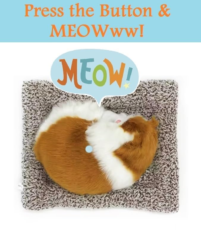 Cute Sleep Cat Toys – Realistic Sleeping Kitten with Soft Fur, Breathing Effect & Purring Sound – Perfect Gift