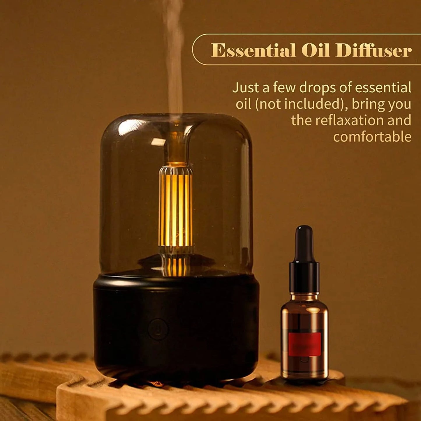 Room Flame Humidifier Aroma Diffuser – Noiseless, Auto Shut-Off, Ultrasonic Aromatherapy Mist for Home & Office