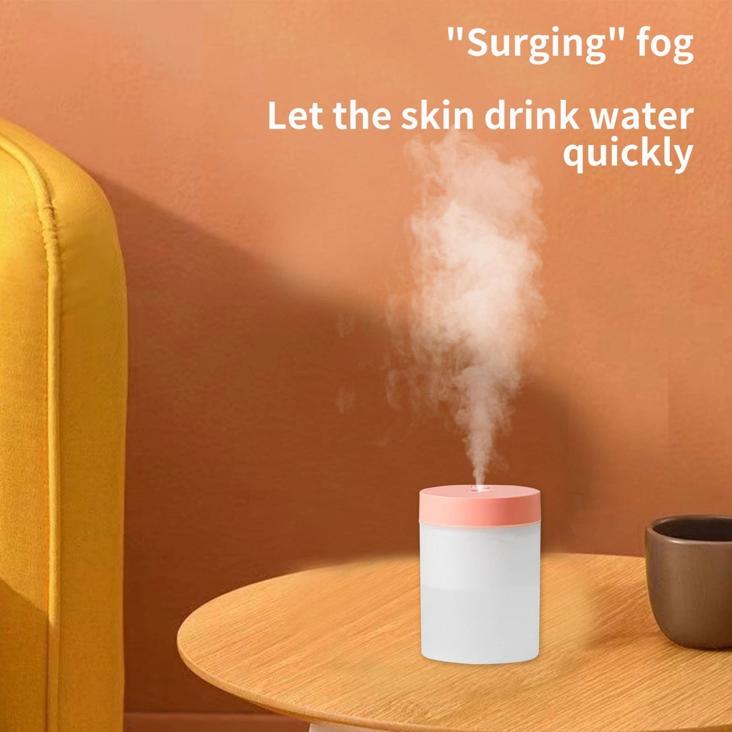 Humidifier for Bedroom – 200ML Car SD11 Mini USB Colorful Cup Humidifier, Silent, Portable & Air Purifier