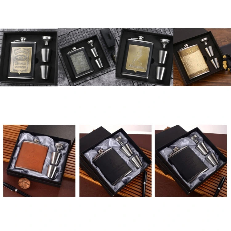 Portable Stainless Steel Hip Flask Set | Premium 7oz Flask with Wine Glass & Funnel | Leak-Proof | Travel-Friendly