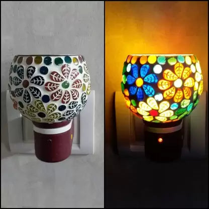 Ceramic Kapoor Dani Night Lamp – Electric Incense & Aroma Burner with Night Light for Home & Pooja Room
