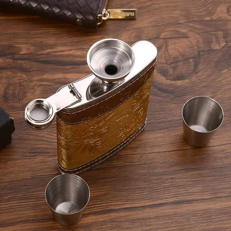 Portable Stainless Steel Hip Flask Set | Premium 7oz Flask with Wine Glass & Funnel | Leak-Proof | Travel-Friendly