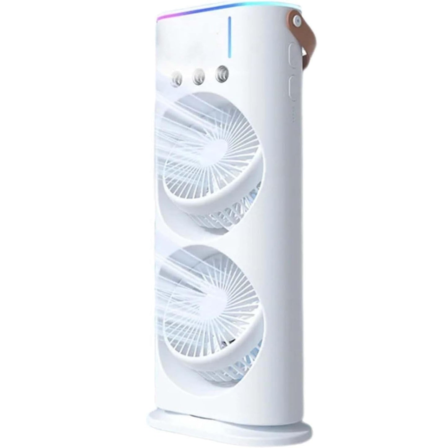 2025 Double Ended Spray Fan - 3 Gears USB Rechargeable Mist Fan with Remote, White, Cold Air, Pack of 1