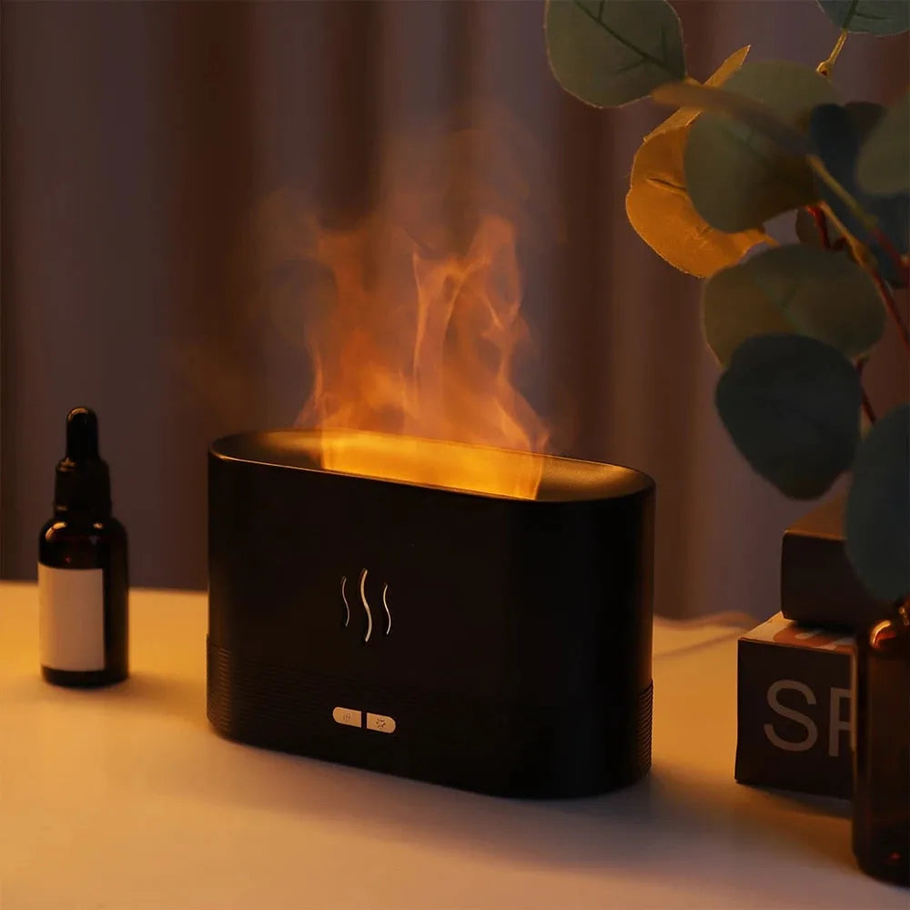 Room Flame Humidifier Aroma Diffuser – Noiseless, Auto Shut-Off, Ultrasonic Aromatherapy Mist for Home & Office