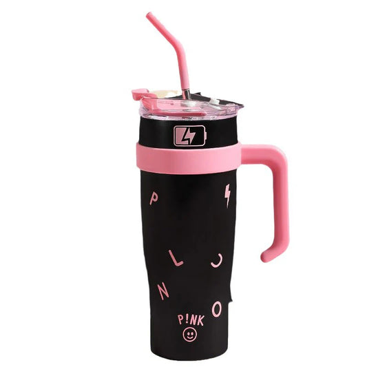 Black Stanley Tumbler – Leak-Proof, Stainless Steel, Double-Wall Insulated, Travel-Friendly Flask Mug