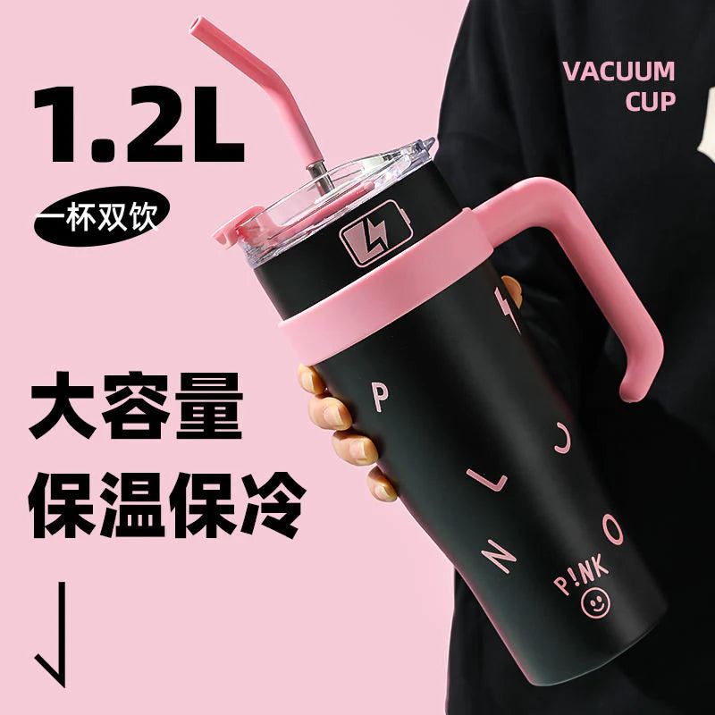 Black Stanley Tumbler – Leak-Proof, Stainless Steel, Double-Wall Insulated, Travel-Friendly Flask Mug