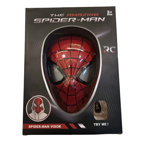 Spider-Man mask with automatic moving eyes front view