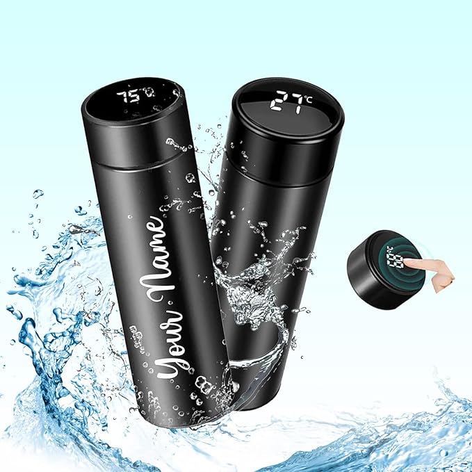 Personalized Temperature Bottle with LED Display – Custom Name Engraving, Smart Insulated Flask