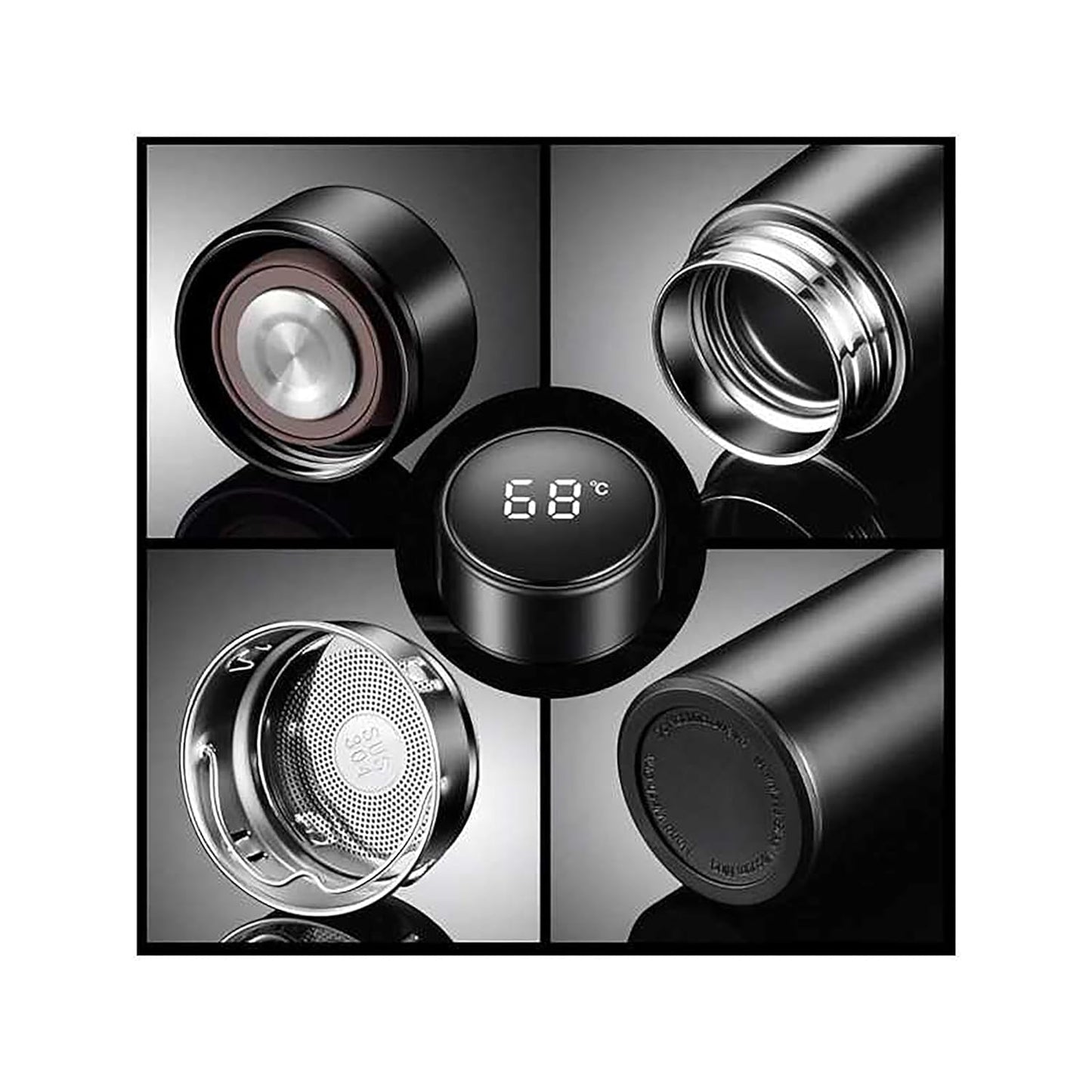 Personalized Temperature Bottle with LED Display – Custom Name Engraving, Smart Insulated Flask
