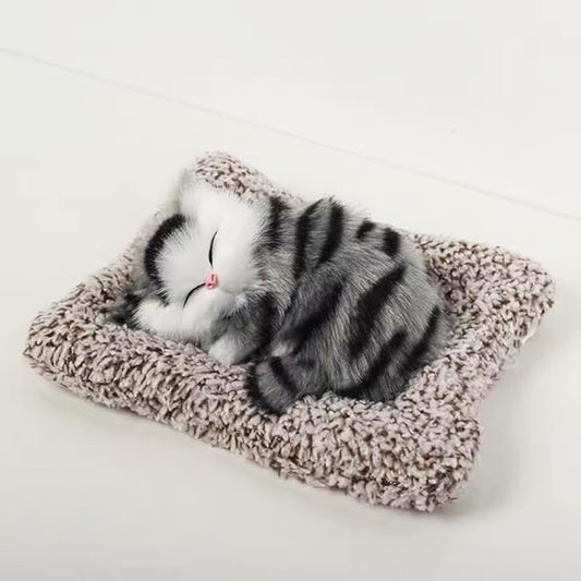 Cute Sleep Cat Toys – Realistic Sleeping Kitten with Soft Fur, Breathing Effect & Purring Sound – Perfect Gift