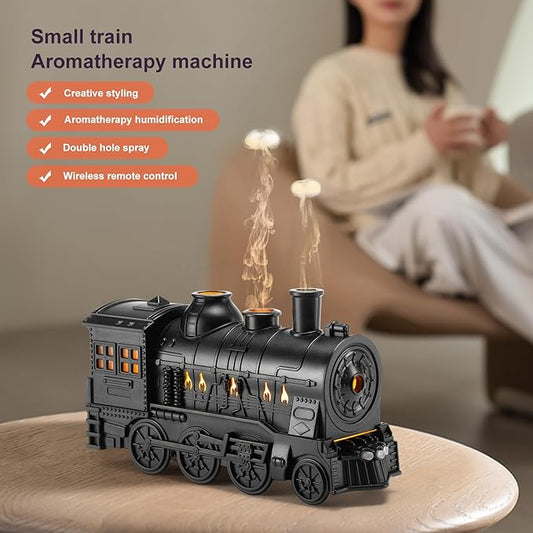 Essential Oil Diffuser, 300ml Train Diffusers for Essential Oils Large Room,Aromatherapy Diffuser Cool Mist with 2 Light 2 Mist Mode Auto Shut-Off for Home Office Hotel