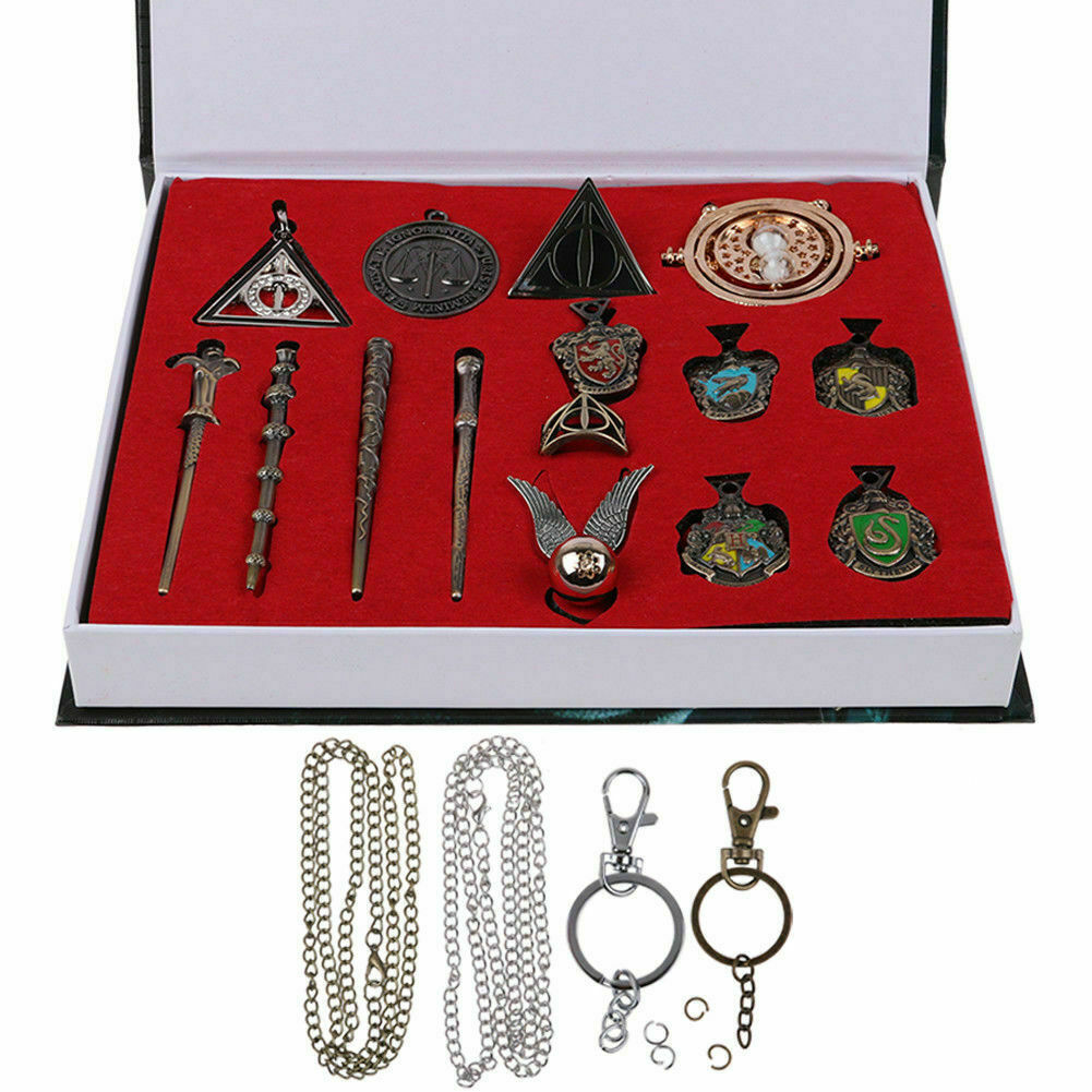 New 14 PCS Harry Potter wand Magical wands rings necklace decorate Gift cosplay