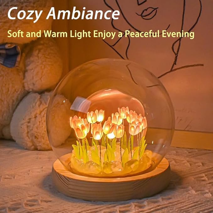 🌷 Tulip Lamp – Elegant LED Night Light for Home & Bedroom Décor