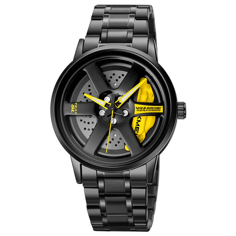 Luxury Wheel Watch – Sports Car Rim-Inspired Design | Analog Quartz Wristwatch for Men | Stylish & Unique Timepiece