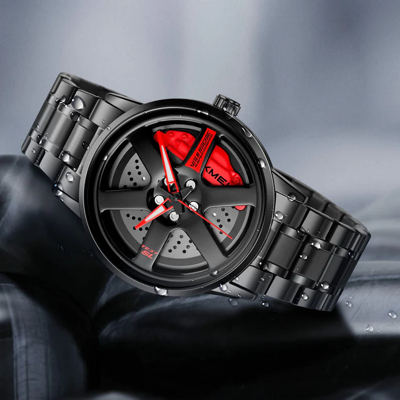 Luxury Wheel Watch – Sports Car Rim-Inspired Design | Analog Quartz Wristwatch for Men | Stylish & Unique Timepiece