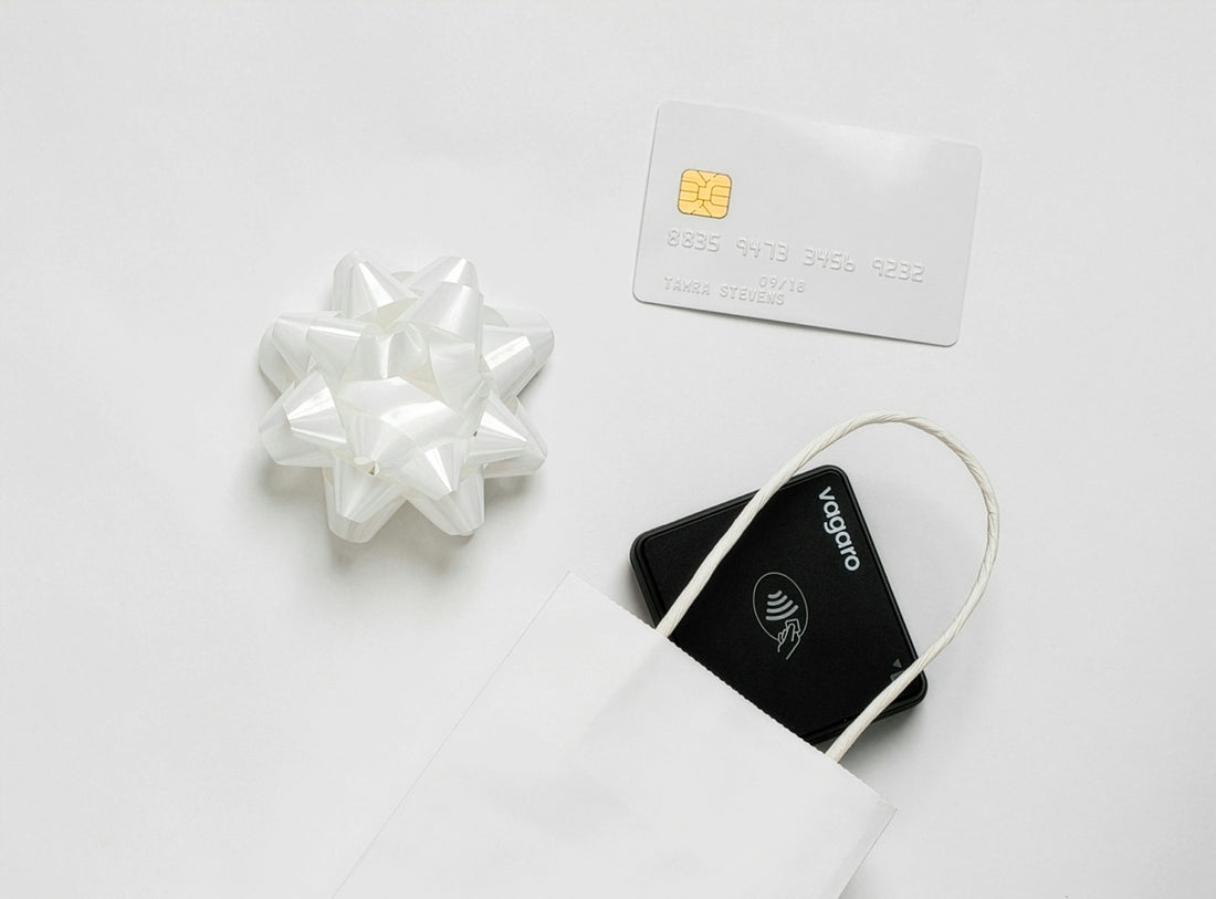 Credit card and payment device in shopping bag