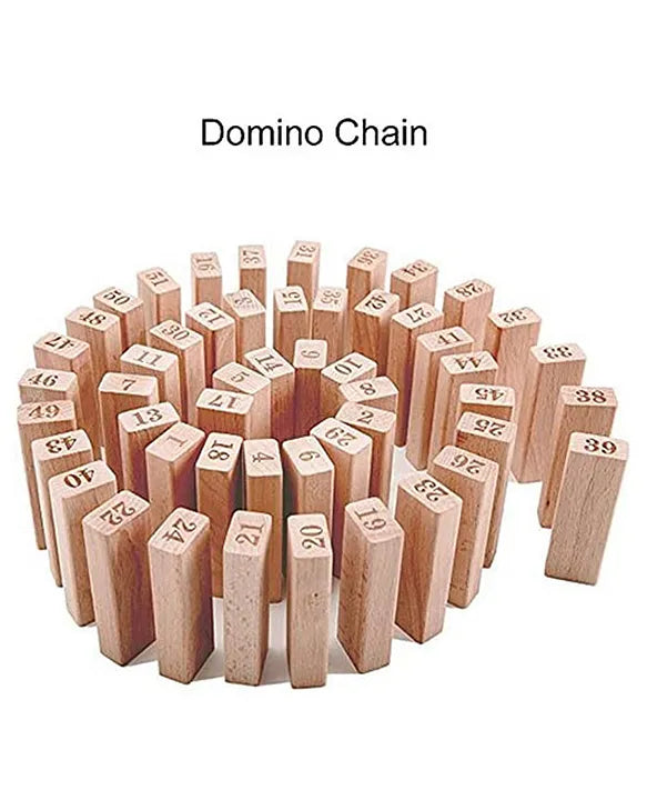 SSIC Wooden Number Blocks Game for Kids & Adults – 54-Piece Stacking Tower Educational Set