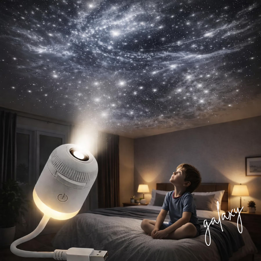 Galaxy Projector Night Light 2-in-1 | 360° Adjustable LED Star Lamp | USB | 2 Projection Discs