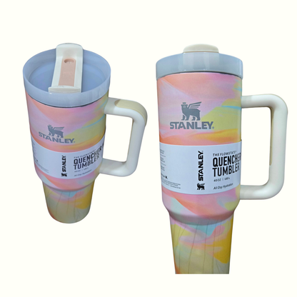 Stanley FlowState Quencher Tumbler – Pastel Marble | Leakproof, Insulated, With Handle & Straw