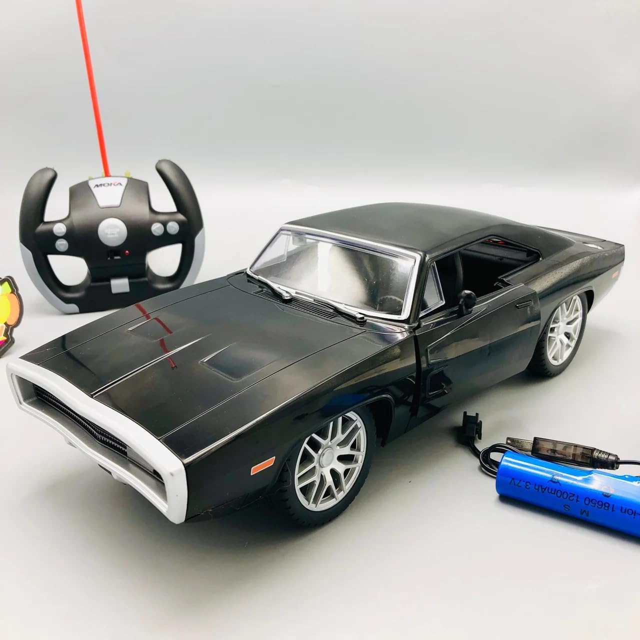 Dodge RC Car Black Colour | High-Speed Remote Control Racing Car for Kids & Adults