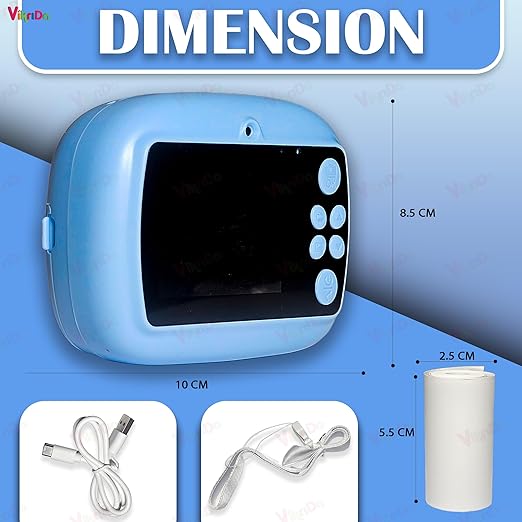 VikriDA Kids Instant Print Camera – 1080P HD Video, Built-In Printer, Fun Digital Camera (Purple)