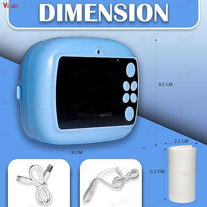 VikriDA Kids Instant Print Camera – 1080P HD Video, Built-In Printer, Fun Digital Camera (Purple)