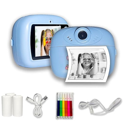VikriDA Kids Instant Print Camera – 1080P HD Video, Built-In Printer, Fun Digital Camera (Purple)