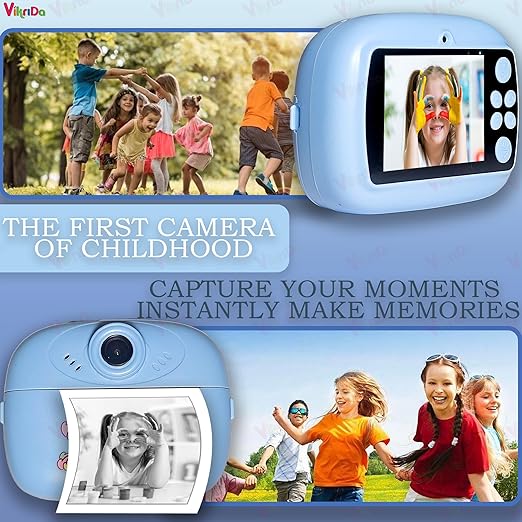 VikriDA Kids Instant Print Camera – 1080P HD Video, Built-In Printer, Fun Digital Camera (Purple)