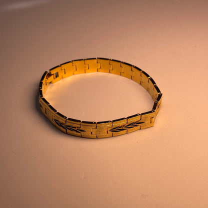 1 Gram Gold Plated Textured Men’s Bracelet – Stylish, Durable & Trendy Design for All Occasions