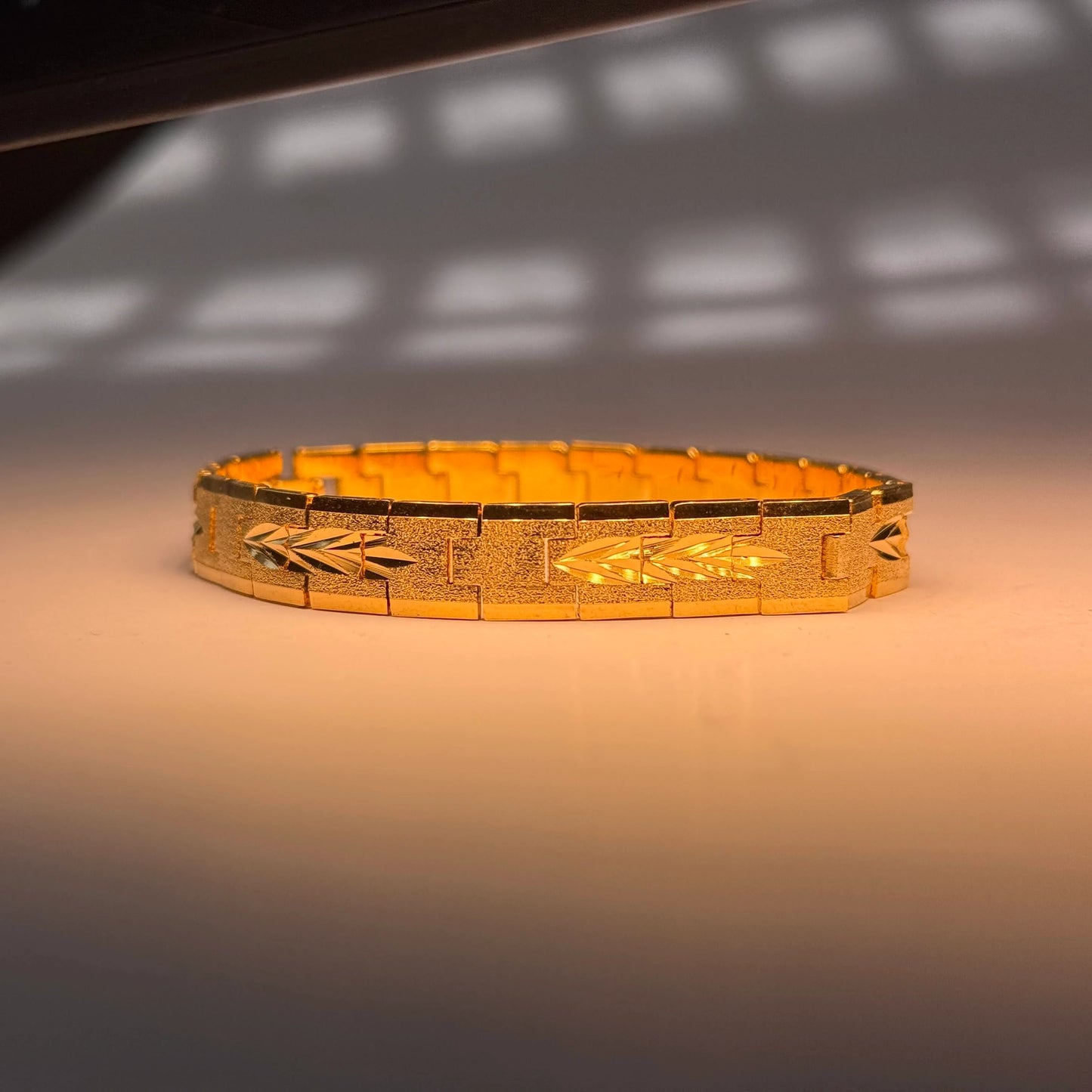 1 Gram Gold Plated Textured Men’s Bracelet – Stylish, Durable & Trendy Design for All Occasions