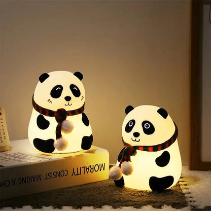 Panda Touch Silicon Lamp – 7-Color LED Table Night Light for Bedroom, Soft & Safe, Rechargeable