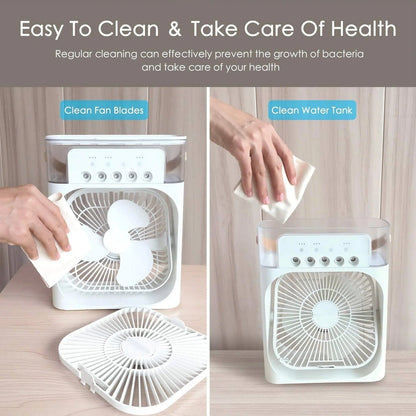 Mini Air Cooler – 3-in-1 Portable Air Conditioner for Room & Office, USB Powered, Personal Cooling Fan