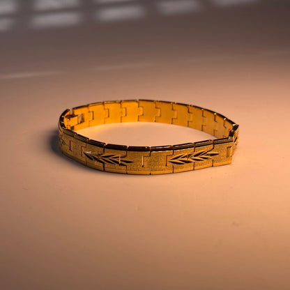 1 Gram Gold Plated Textured Men’s Bracelet – Stylish, Durable & Trendy Design for All Occasions