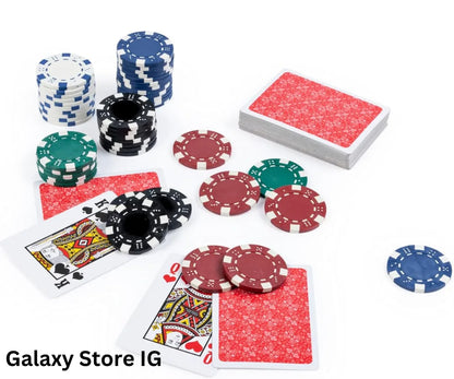 300 Piece Poker Game Set with Casino Chips, 2 Decks of Cards, Dice & Lockable Aluminum Carry Case