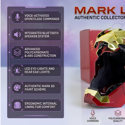 Iron Man Electronic Helmet with Voice Control | Motorized Face Mask | LED Eyes