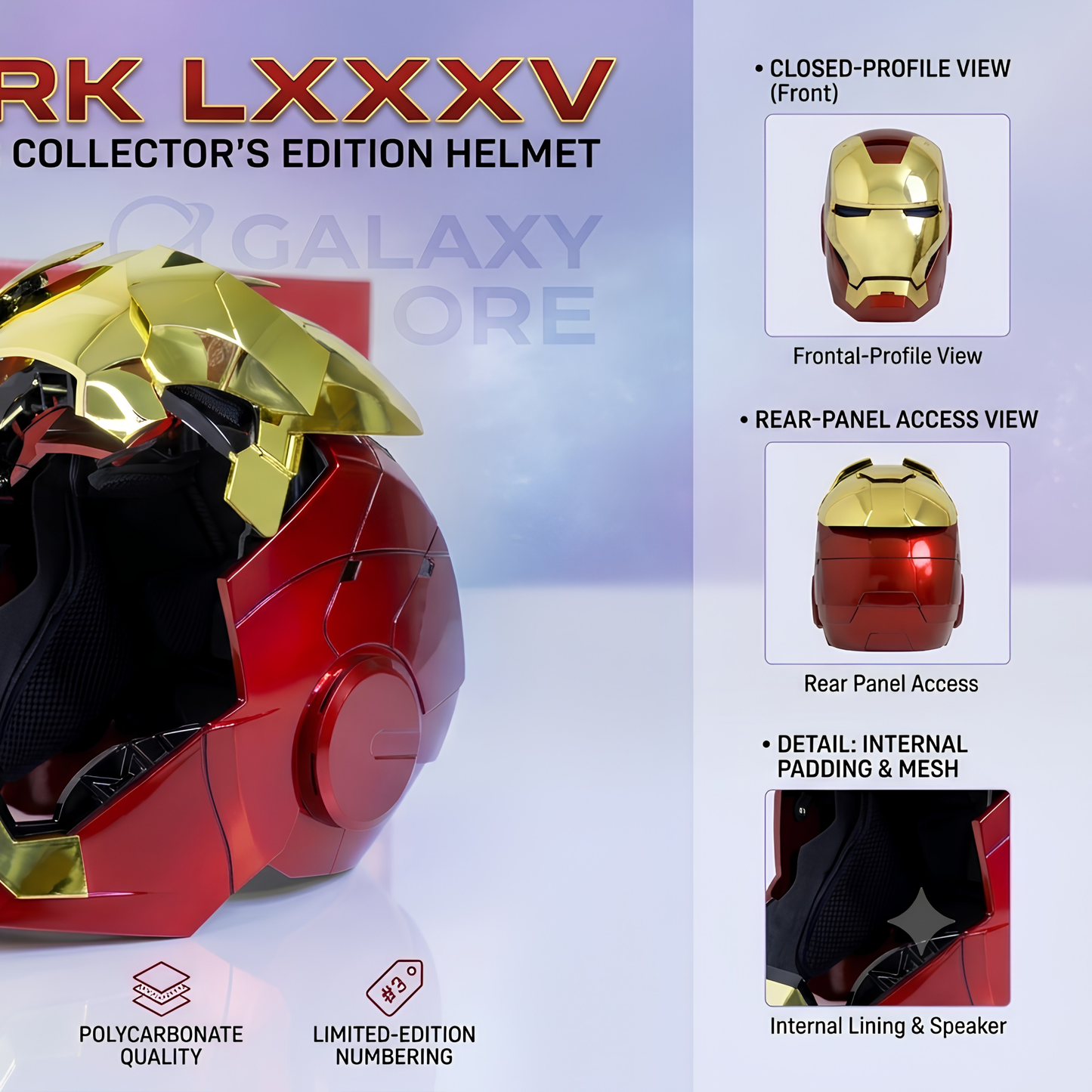 Iron Man Electronic Helmet with Voice Control | Motorized Face Mask | LED Eyes