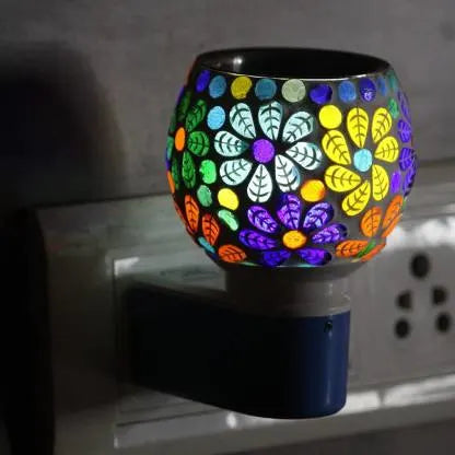 Ceramic Kapoor Dani Night Lamp – Electric Incense & Aroma Burner with Night Light for Home & Pooja Room
