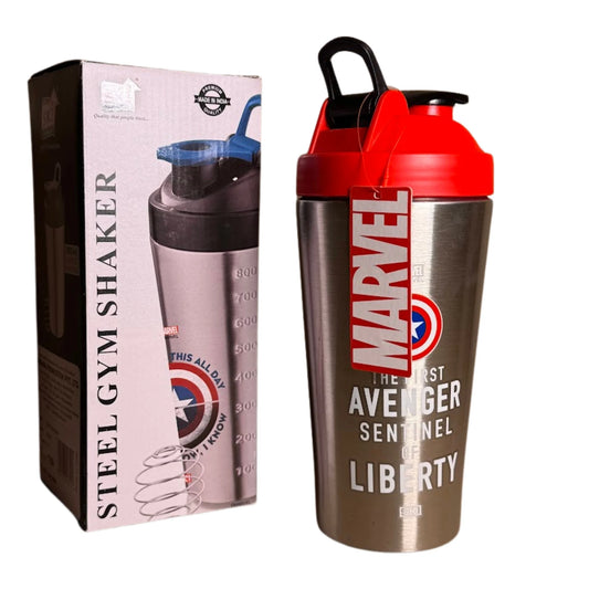 Premium Silver Stainless Steel Shaker Bottle - BPA Free, Leakproof, Durable, Best for Gym & Fitness