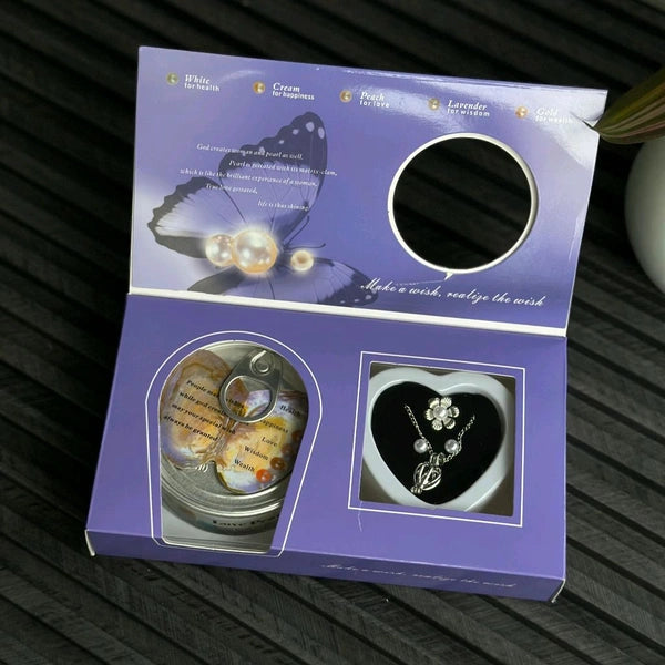 Love Pearl Wish Necklace Gift Set – Romantic Gift Jewelry with Real Pearl Inside OysterLove Pearl Wish Necklace Gift Set – Romantic Gift Jewelry with Real Pearl Inside Oyster