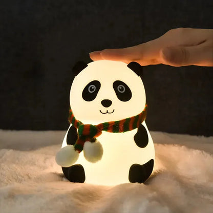 Panda Touch Silicon Lamp – 7-Color LED Table Night Light for Bedroom, Soft & Safe, Rechargeable