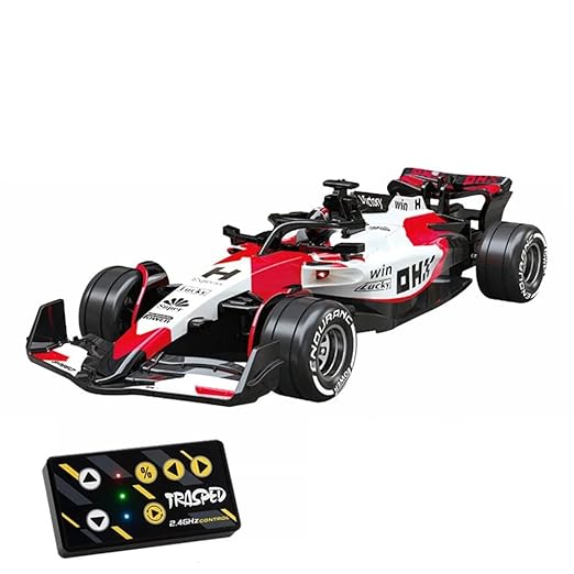 1:64 Die cast Metal F1 Mini RC Racing car with LED Lights | 2.4GHz Remote Control Car | 3 Speed Adjustable, USB Rechargeable Alloy RC Car for Kids & Adults Indoor/Outdoor Racing