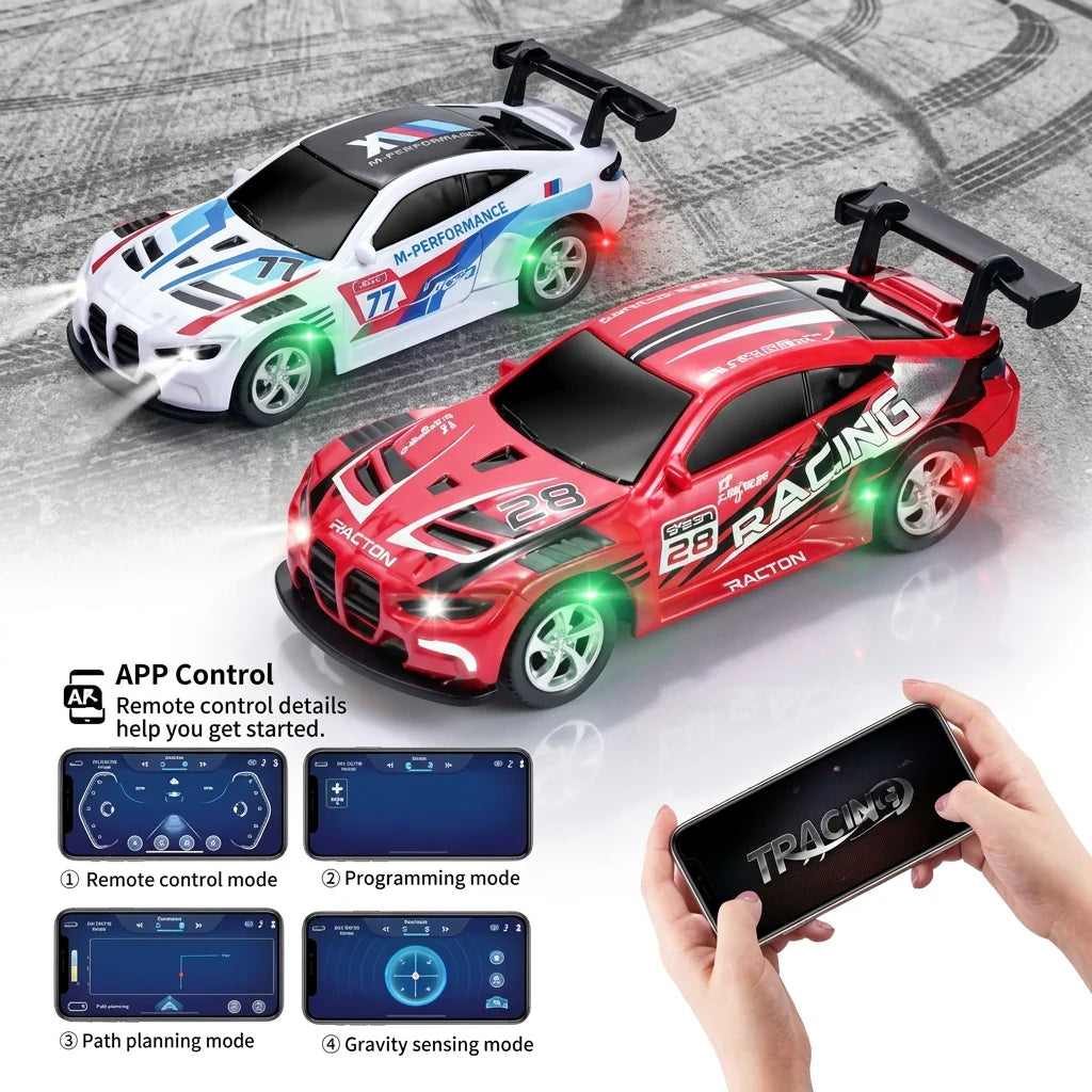 1:64 Mini RC Car Dual Mode 2.4G Drift Racing Alloy Remote Control Car -Mobile App Control-Any 1