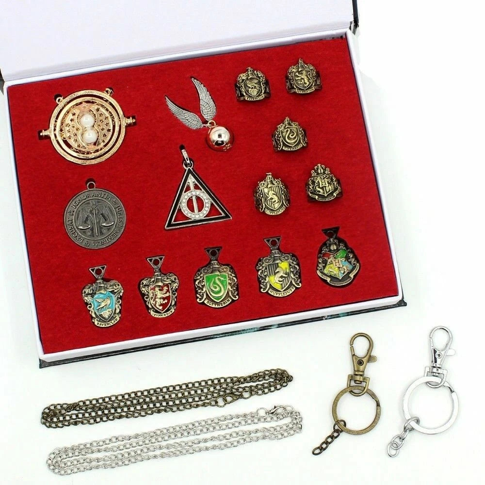 New 14 PCS Harry Potter wand Magical wands rings necklace decorate Gift cosplay