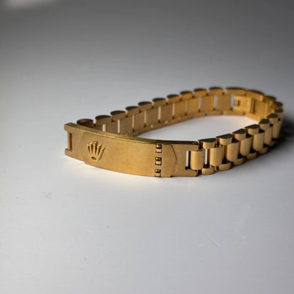Luxury Rolex-Inspired Gold Bracelet for Men with Diamond Accents – Premium Design & Elegant Finish