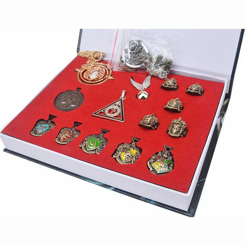 New 14 PCS Harry Potter wand Magical wands rings necklace decorate Gift cosplay